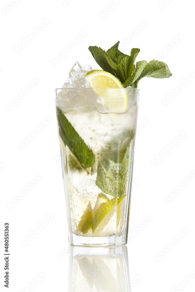 Cocktail in a glass isolated on white. Cocktail in a glass isolated on white.