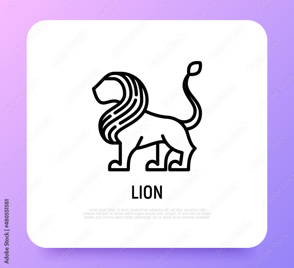 Obraz premium Leo thin line icon. Modern vector illustration of astrological sign for horoscope.