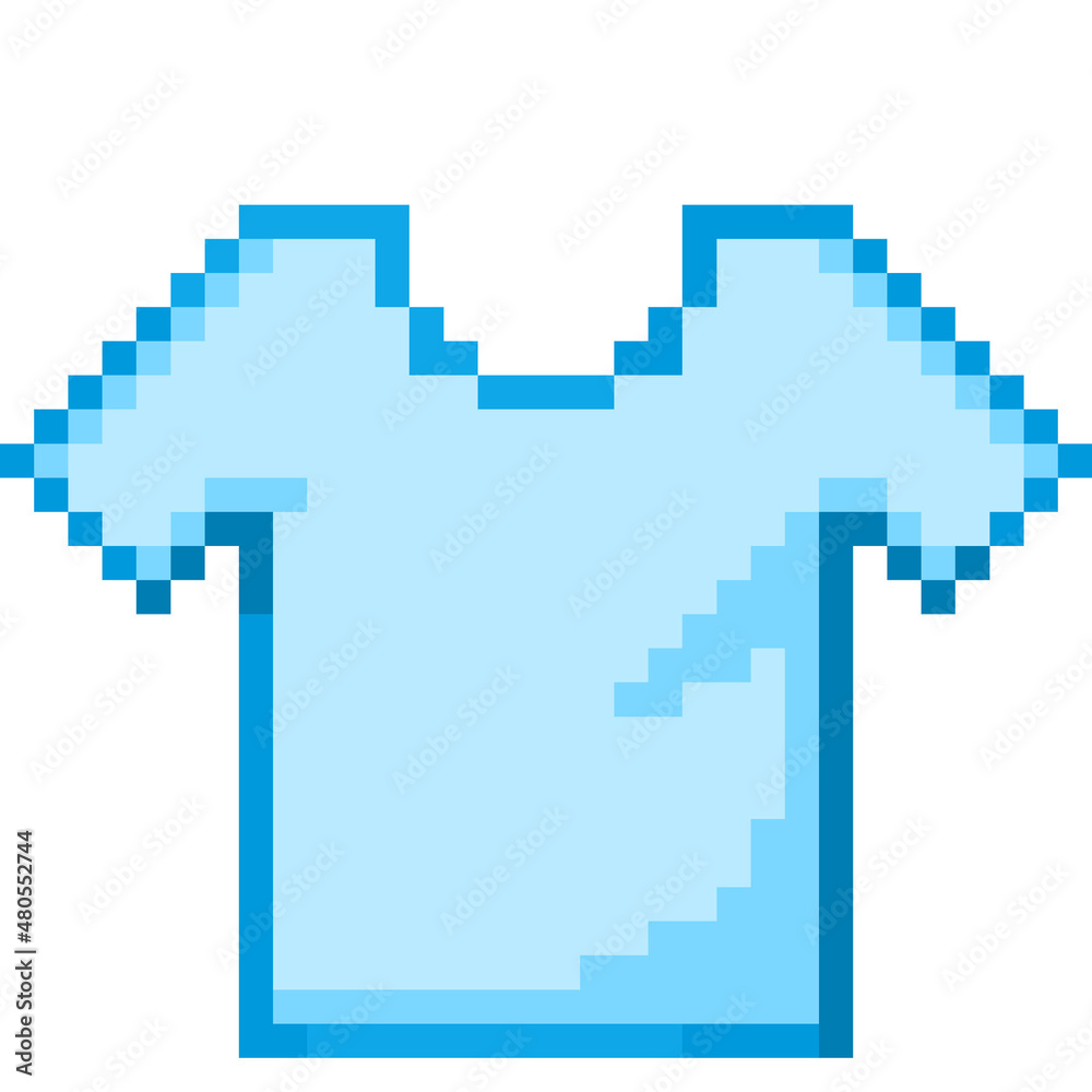 Fototapeta premium Pixel Illustration of a blue Tshirt