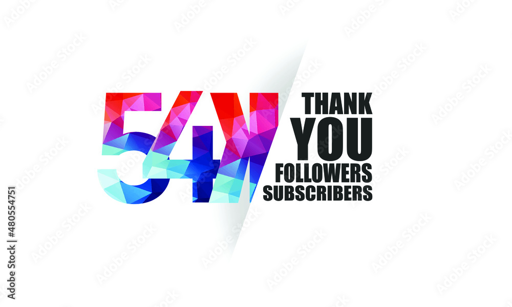 54k, 54.000 followers, subscribers design for internet, social media, anniversary and celebration achievement-vector 54k, 54.000 followers, subscribers design for internet, social media, anniversary and celebration achievement-vector