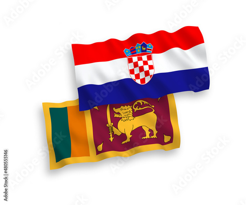 Flags of Sri Lanka and Croatia on a white background