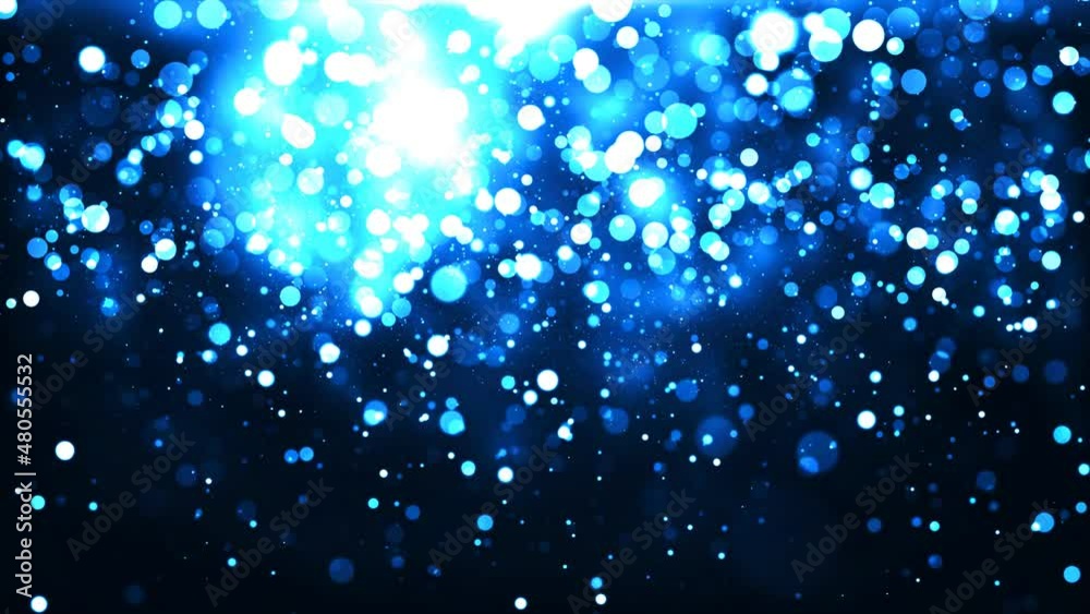Blue Bokeh Sparkle Festive Background. 4K Loop-able Video Suitable for Title Reveal Animation of Christmas, Party, Events and Business Names.