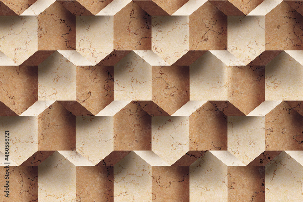 3D Elevation wall tiles design. marble architectural rendering digital