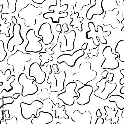 Doodle abstract modern pattern in minimal style on white background. Vector art illustration.