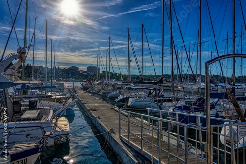 Canvas Print Ships in the harbour