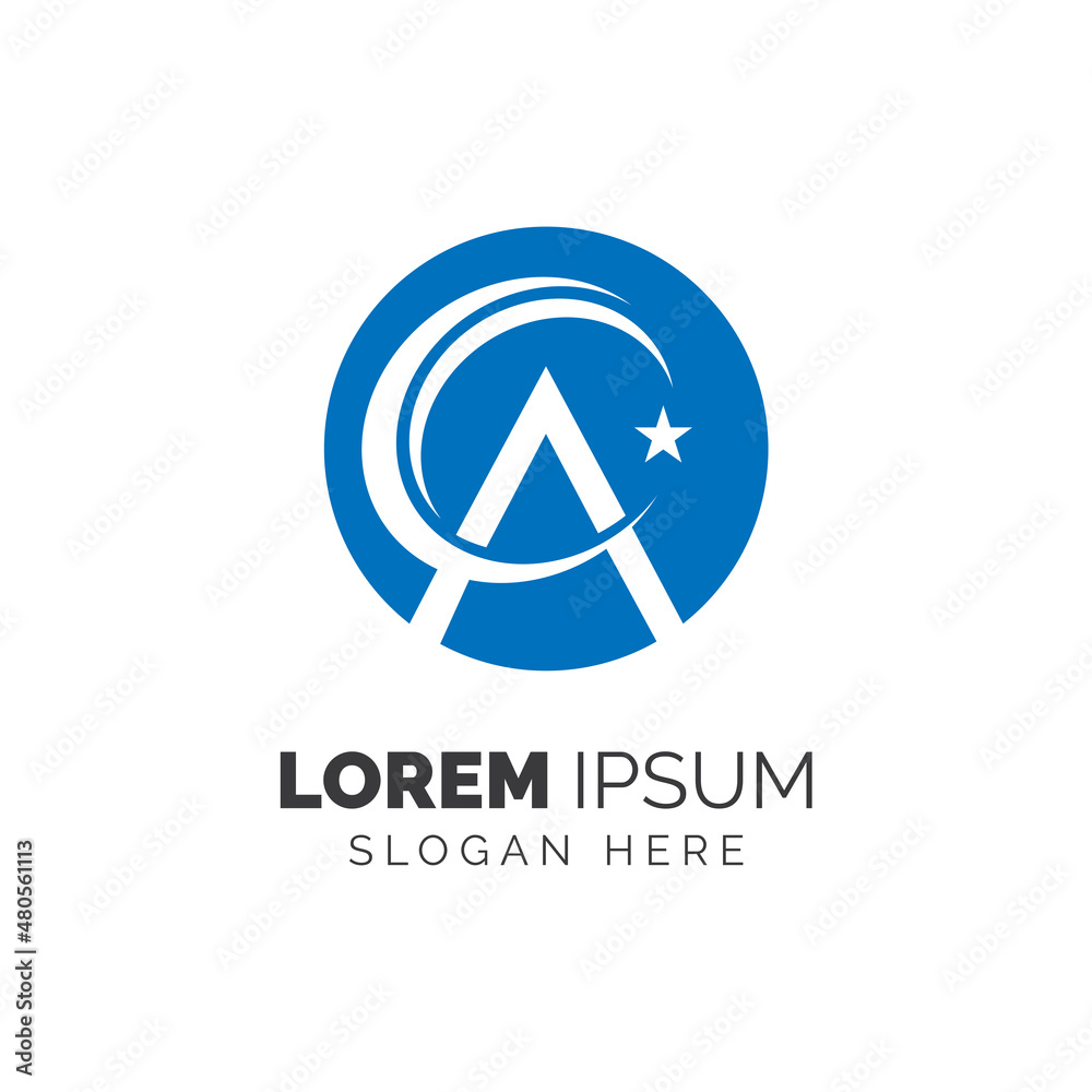 Letter A logo template design vector icon illustration Letter A logo template design vector icon illustration