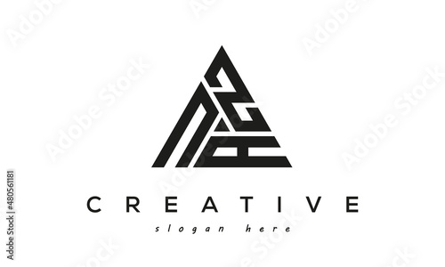 NZA creative tringle three letters logo design photo