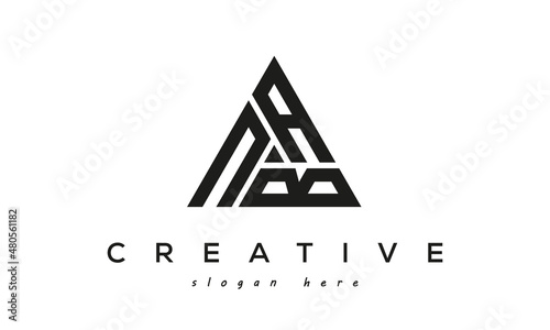 NAB creative tringle three letters logo design