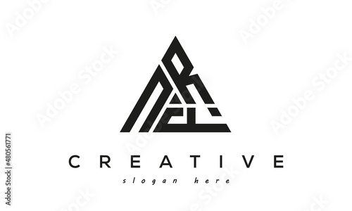 NRF creative tringle three letters logo design photo