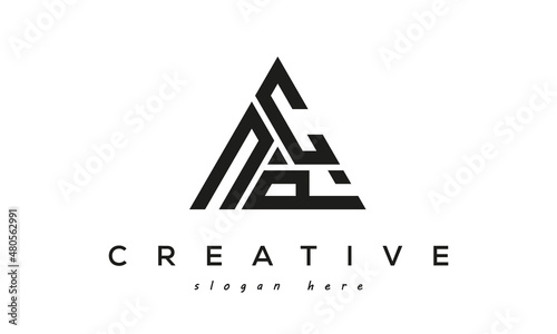 NCP creative tringle three letters logo design photo