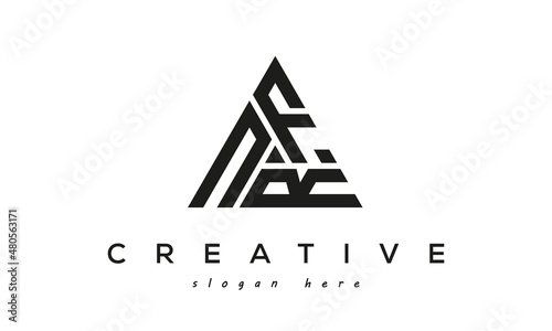 NFR creative tringle three letters logo design photo