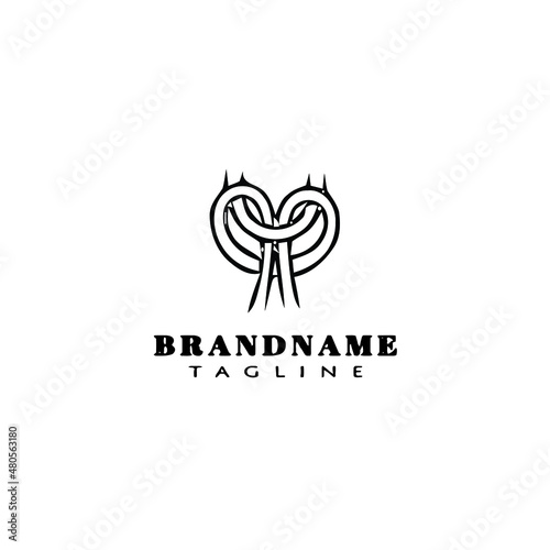 knot logo cartoon icon design template black isolated vector illustration