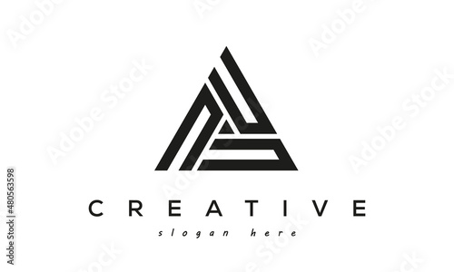 NUU creative tringle three letters logo design photo