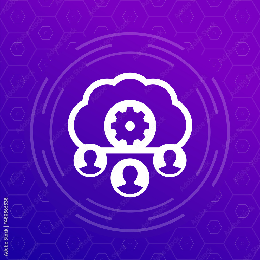 process user data in cloud vector icon process user data in cloud vector icon