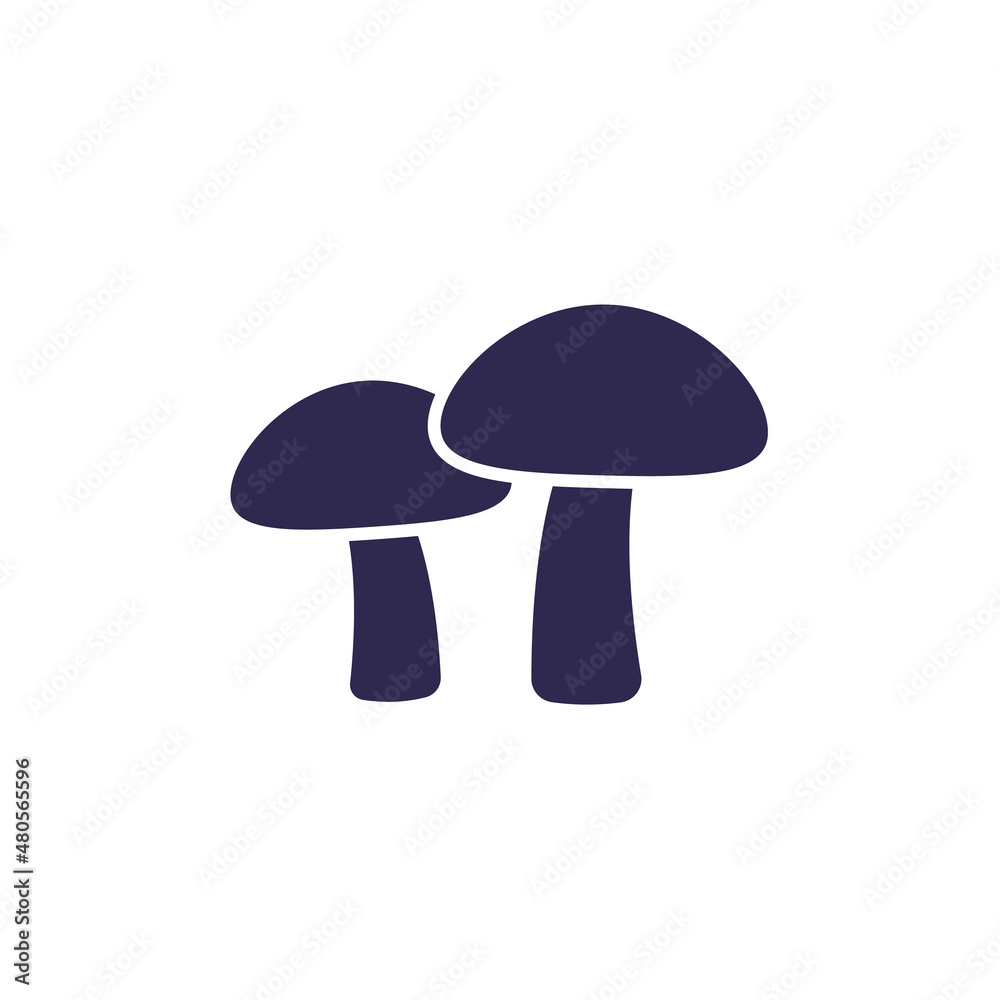 mushrooms icon on white, vector mushrooms icon on white, vector