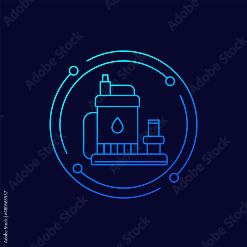 sump pump line vector icon