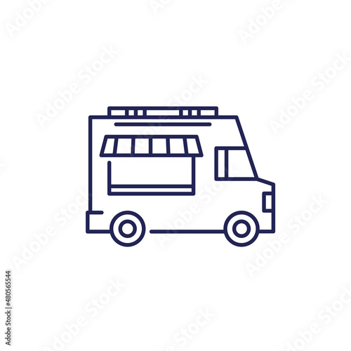 food truck line icon on white