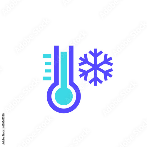 low temperature icon on white