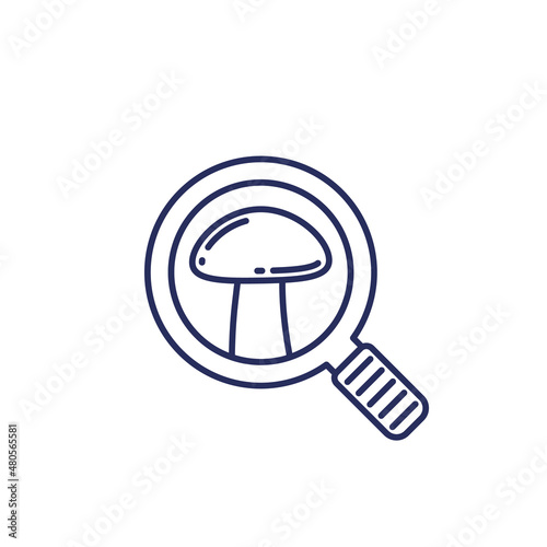 mycology line icon with a mushroom