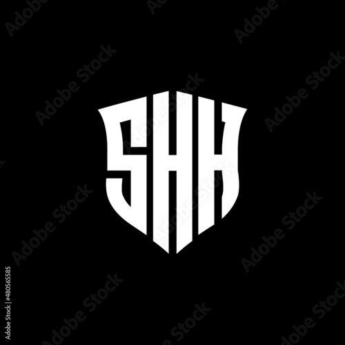 SHH letter logo design with black background in illustrator, vector logo modern alphabet font overlap style. calligraphy designs for logo, Poster, Invitation, etc.