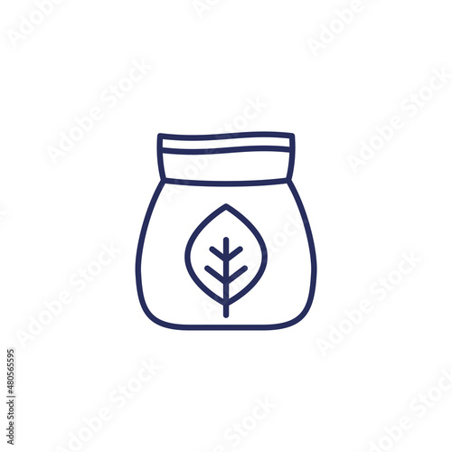 organic fertilizer in a bag icon
