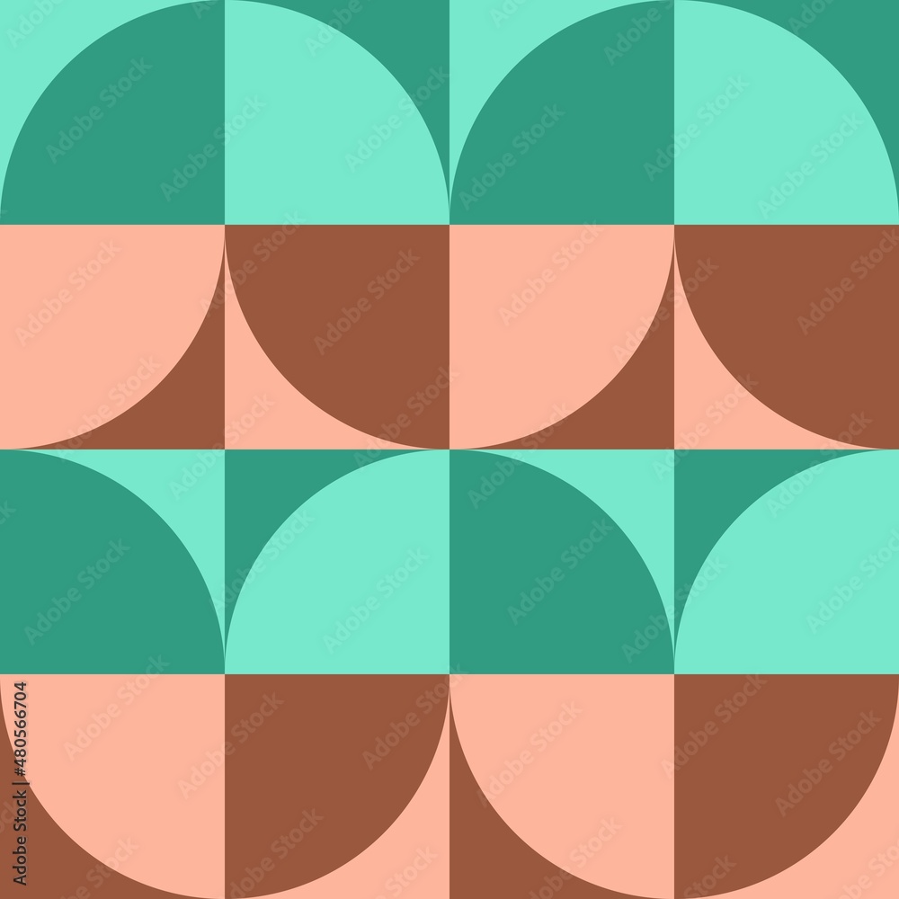 Foto auf Acrylglas mit Modischer Bauhaus-Musterhintergrund. Abstrakter geometrischer Bauhaus-Hintergrund für Web-Banner, Geschäftspräsentation, Branding-Paket, Stoffdruck, Tapete usw. #480566704