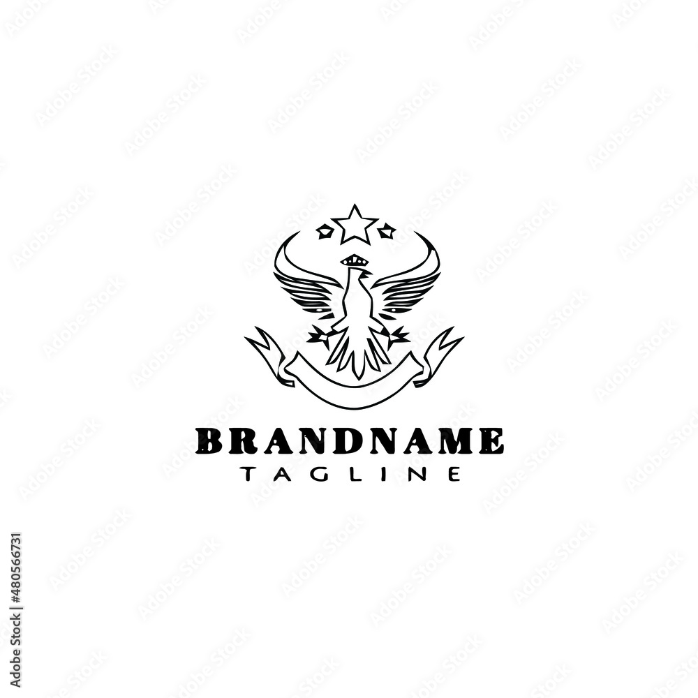 eagle symbol logo cartoon icon design template black isolated vector illustration