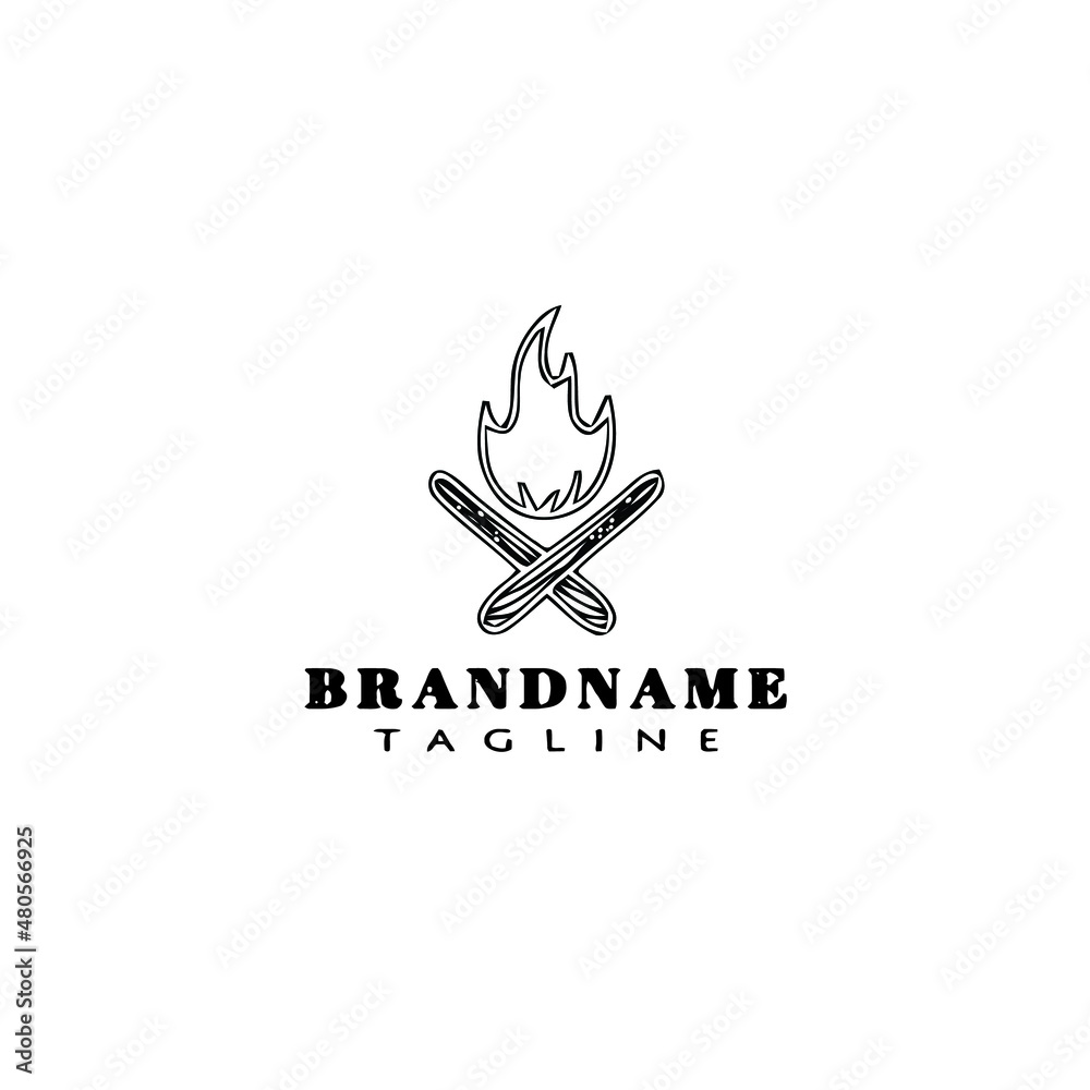 bonfire logo cartoon icon design template black isolated vector illustration bonfire logo cartoon icon design template black isolated vector illustration