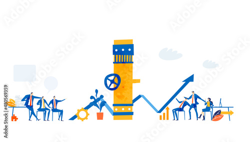 Business people negotiating the power supply. Gas and oil supply crisis 