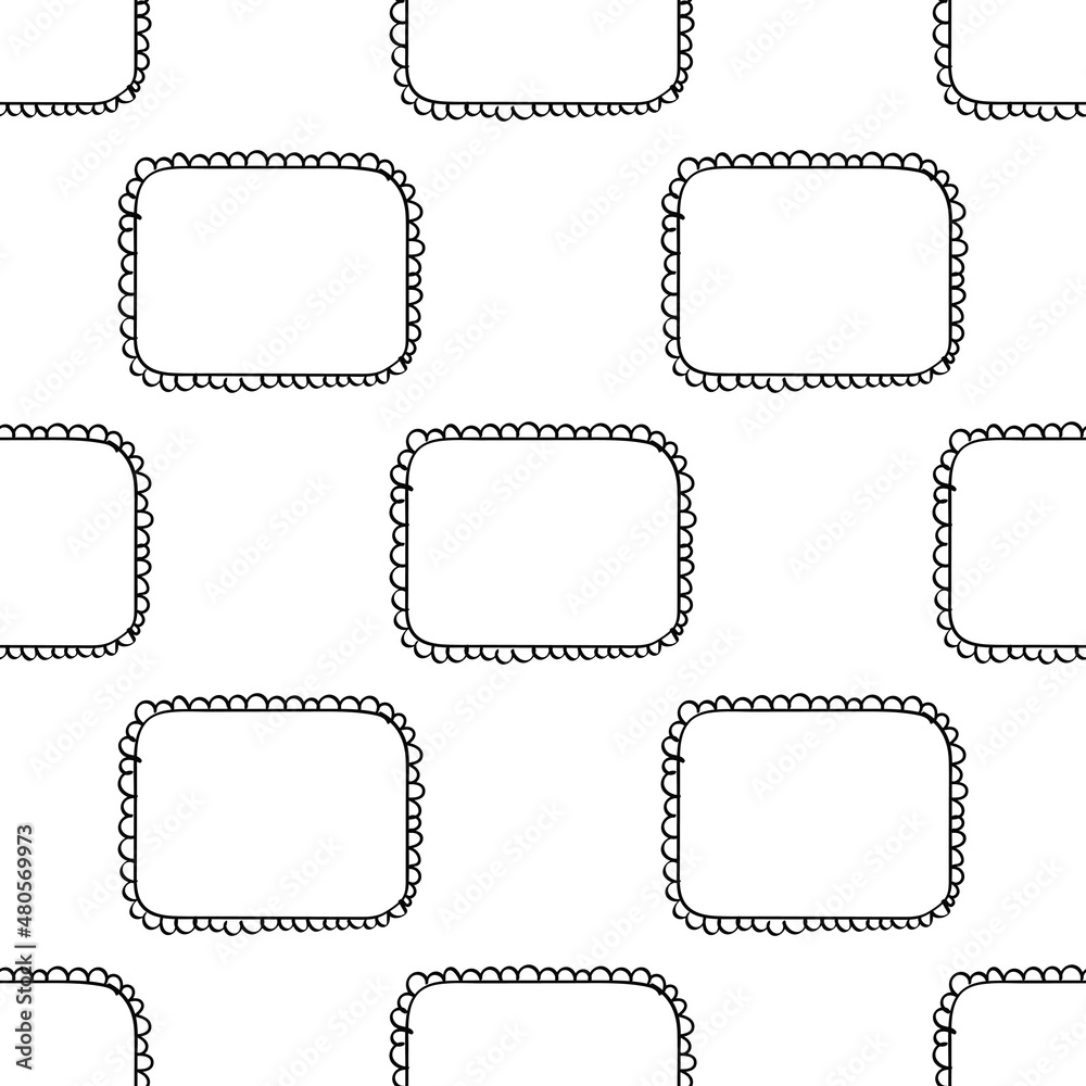 Background with hand drawn frames. Simple black vector seamless pattern. Background with hand drawn frames. Simple black vector seamless pattern.