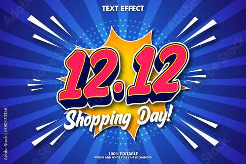 Shopping day editable text effecta