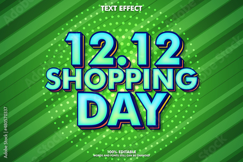 Shopping day editable text effects green background