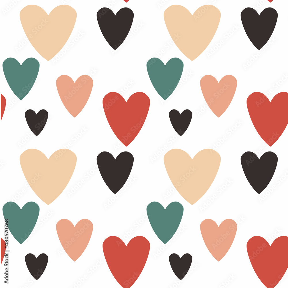 seamless pattern vector hearts and love story