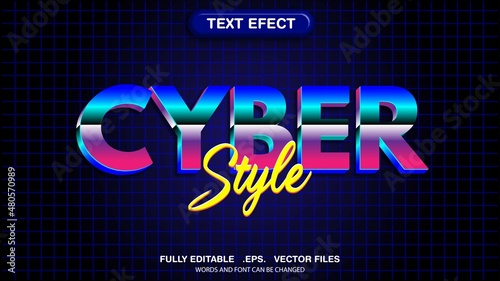 Editable text effects cyber style theme