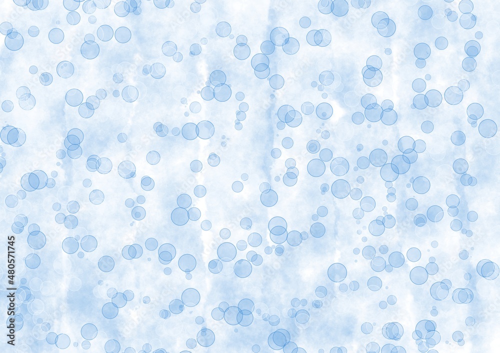 bubbles in water abstract background. blue watercolor painting by von's graphic