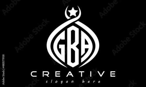 GBA three letters monogram curved oval initial logo design, geometric minimalist modern business shape creative logo, vector template photo