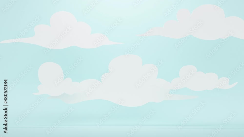 Flying white clouds on a blue background. Abstract loop animation Flying white clouds on a blue background. Abstract loop animation