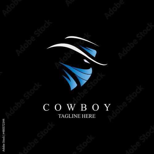 cowboy logo modern style design template for brand or company and other