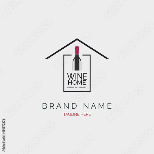 wine home logo design template for brand or company and other