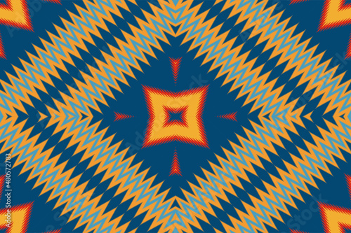 Ethnic tribal pattern or home wallpaper. kat pattern geometric ethnic oriental traditional. Design of background, carpet, wallpaper, clothing, wrapping, batik, fabric, illustration, embroidery style.