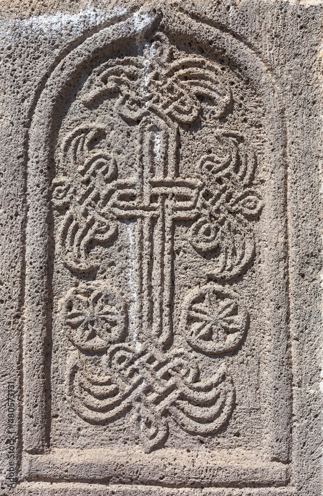 Ancient stone khachkar from Armenia