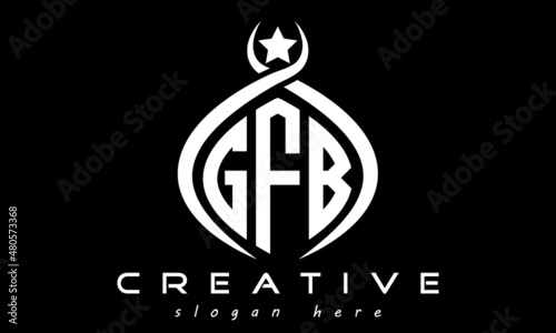 GFB three letters monogram curved oval initial logo design, geometric minimalist modern business shape creative logo, vector template photo