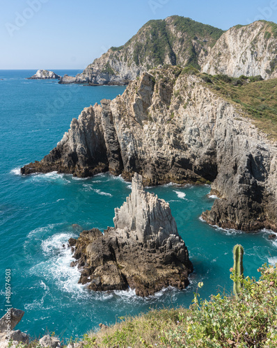 Rock formations in the sea, Mexican beaches