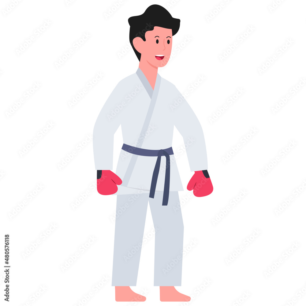 A unique design icon of karate trainer