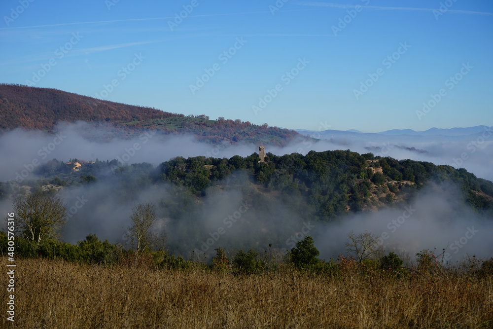 Foggy morning in Umbria valleys