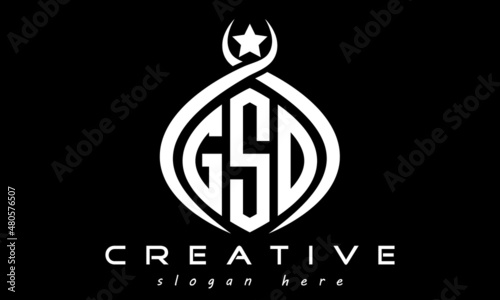 GSO three letters monogram curved oval initial logo design, geometric minimalist modern business shape creative logo, vector template photo