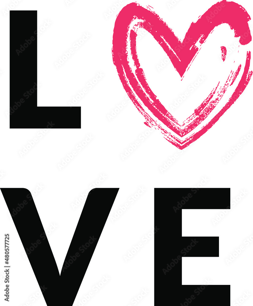 Love text on the heart. Valentines Day typography poster with hand-drawn Illustration in simple flat style. . Illustration Design for gift tags, greeting cards, t-shirt, and banners. Love text on the heart. Valentines Day typography poster with hand-drawn Illustration in simple flat style. . Illustration Design for gift tags, greeting cards, t-shirt, and banners.