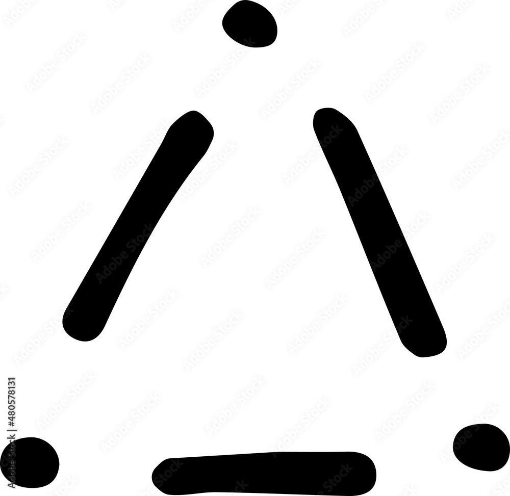 Unique hand-shaped triangles for logo design. Isolated vector illustration on white background. Unique hand-shaped triangles for logo design. Isolated vector illustration on white background.