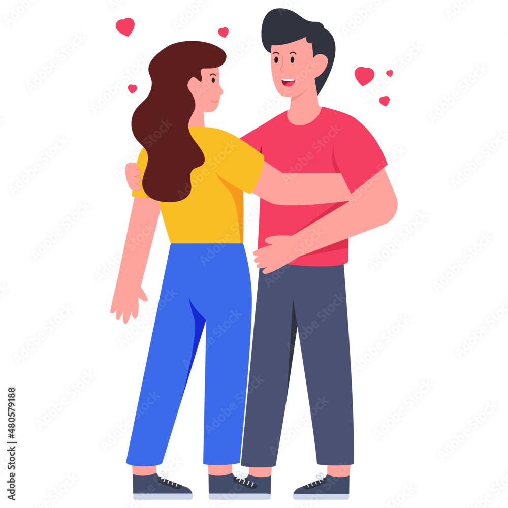 A premium design vector of romantic couple