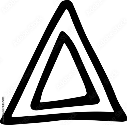 Unique hand-shaped triangles for logo design. Isolated vector illustration on white
 background.